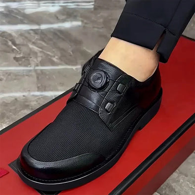 Men's swivel buckle comfortable breathable leather shoes