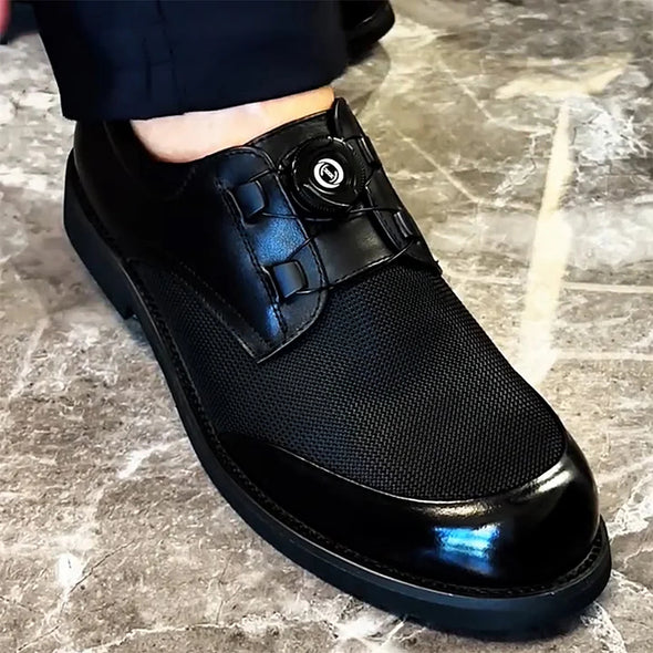 Men's swivel buckle comfortable breathable leather shoes