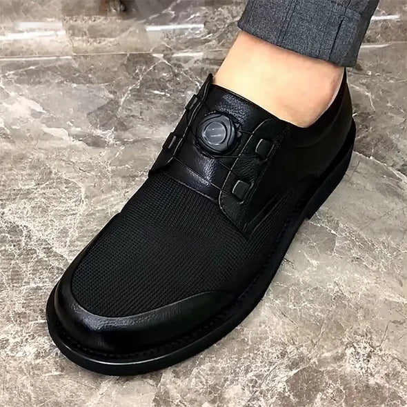 Men's swivel buckle comfortable breathable leather shoes