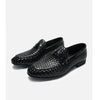 Italian genuine leather breathable woven casual shoes