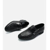 Italian genuine leather breathable woven casual shoes