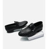 Italian genuine leather breathable woven casual shoes