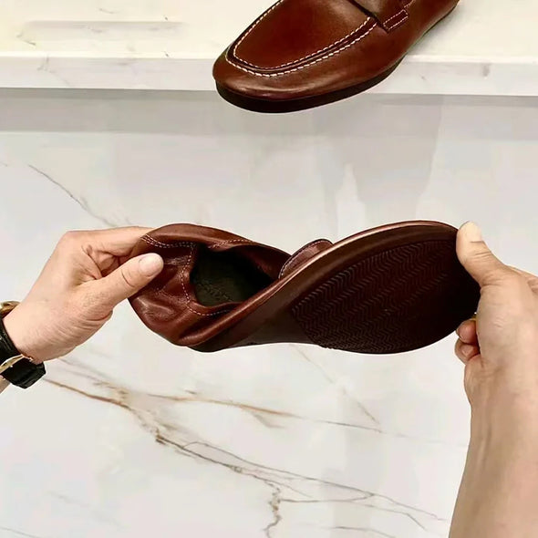 Soft cowhide business retro loafers