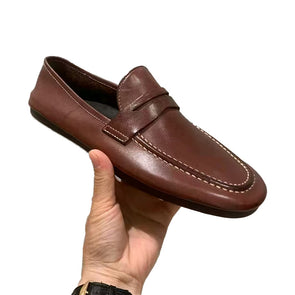 Soft cowhide business retro loafers