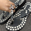 Studded Platform Wedge Flip Flops With Accessories