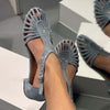 Rhinestone Sparkle Woven Cutout Sandals