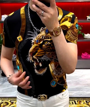 Rhinestone leopard T-shirt
