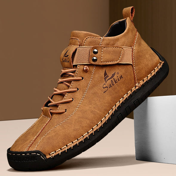 Men's Comfortable Handmade Leather Boots-B07