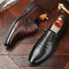 Italian double zipper business casual leather shoes