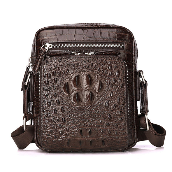 Luxury crocodile leather men's bag