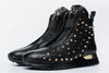High-Top Black Spike Leather Women Sneaker