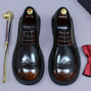 Italian original large round toe business casual leather shoes