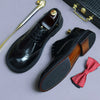 Italian original large round toe business casual leather shoes