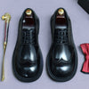 Italian original large round toe business casual leather shoes