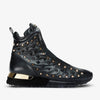 High-Top Black Spike Leather Women Sneaker